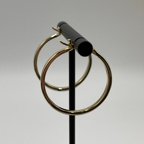 Sterling‎ Silver Vermeil 925 Hoop Pierced Earrings 3mm, 6.1 grams - Picture 2 of 8